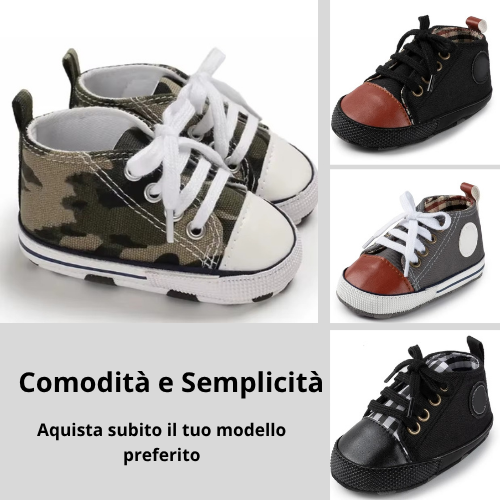 Scarpe per Neonato – Sneakers in Tela Classiche per i Primi Passi