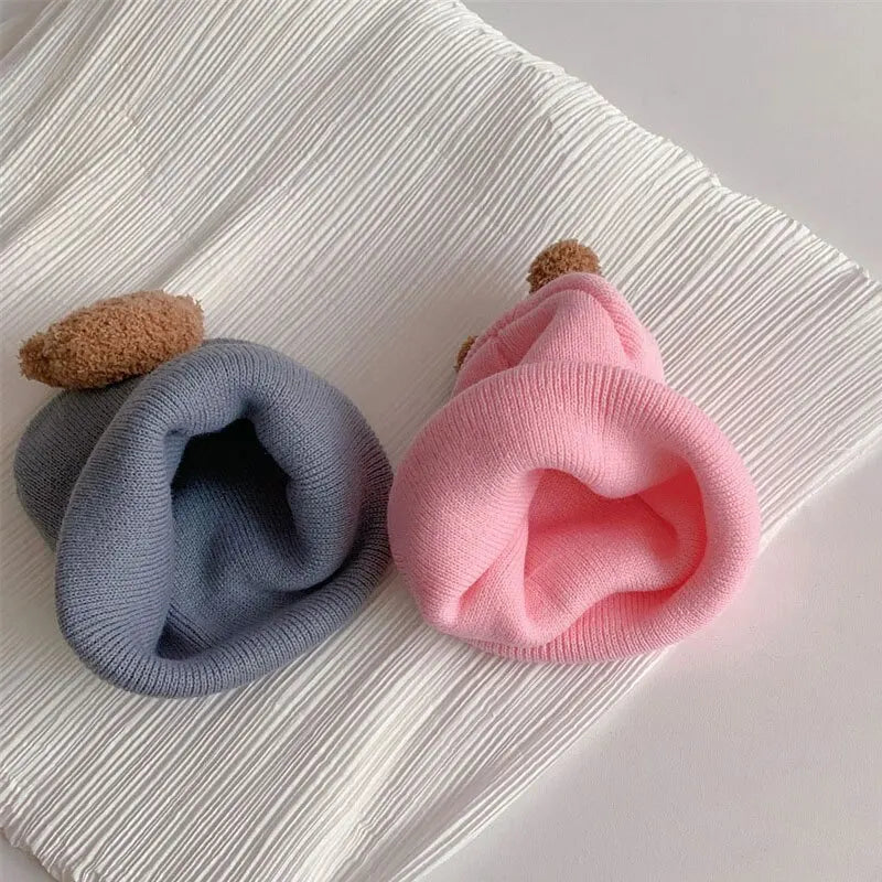 Cappellino per Bambini con Orsetto Cartone Animato – Cappello Invernale Morbido e Confortevole per Neonati e Bambini 1-3 anni