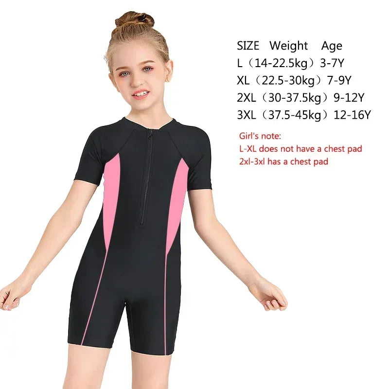 Costume da Bagno Unico per Bambini - Protezione Solare con Zip ☀️🌊