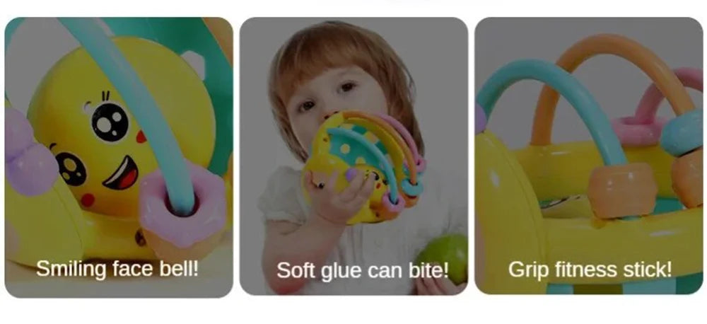 Giocattolo per Bambini - Pallina Rattle Bendi per Neonati, Sviluppo Intellettivo, Rattlo con Campanella, 0-12 Mesi