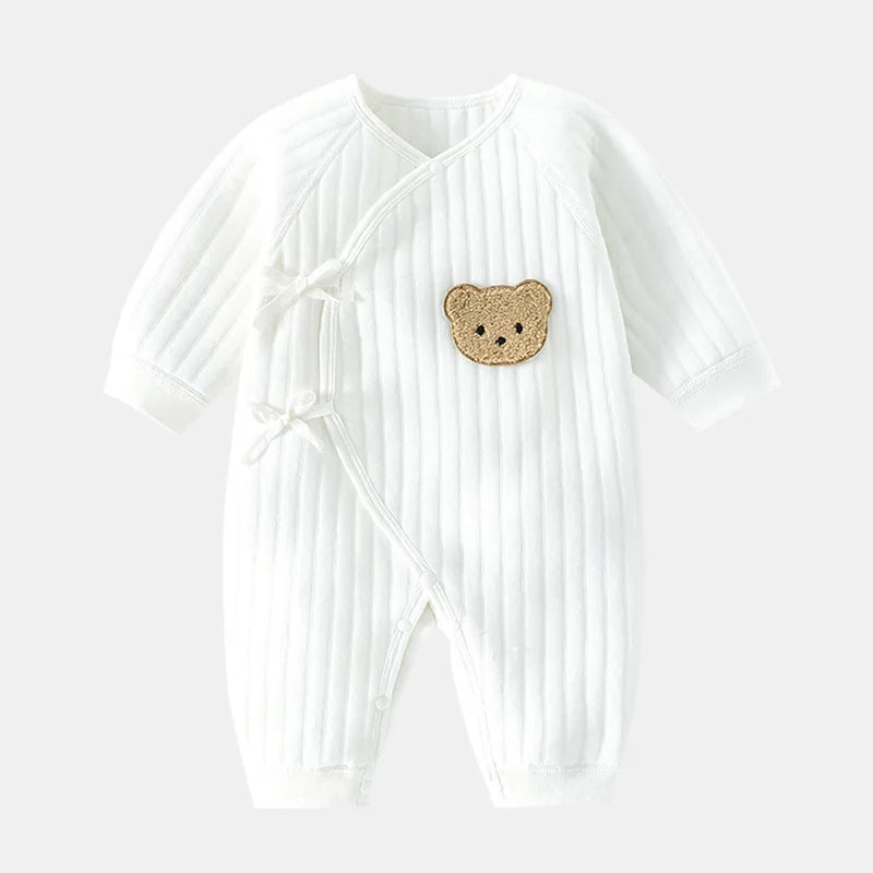 Body Neonato Bambino/a con Motivo Animale – Tuta in Cotone Invernale per Neonati 0-6M, Abbigliamento Caldo per Casa e All'aperto
