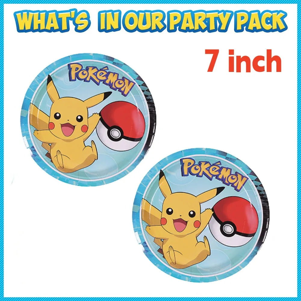1Set Pokemon Balloon 32 Inch Number Foil Balloons 1st-9st Kids Pikachu Theme Birthday Party Decorations Baby Shower Globos Toy