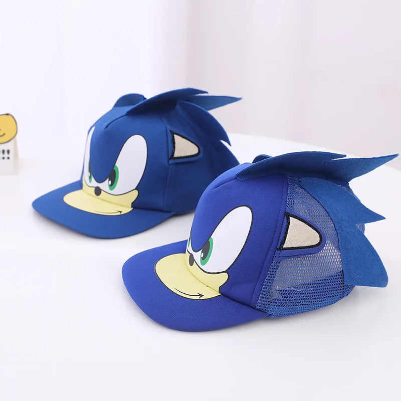 Children's Hat Sonic Baseball Cap Spring and Autumn New Cartoon Flat Brim Hat for Boys and Girls Super Sonic Mouse Hip-Hop Hat