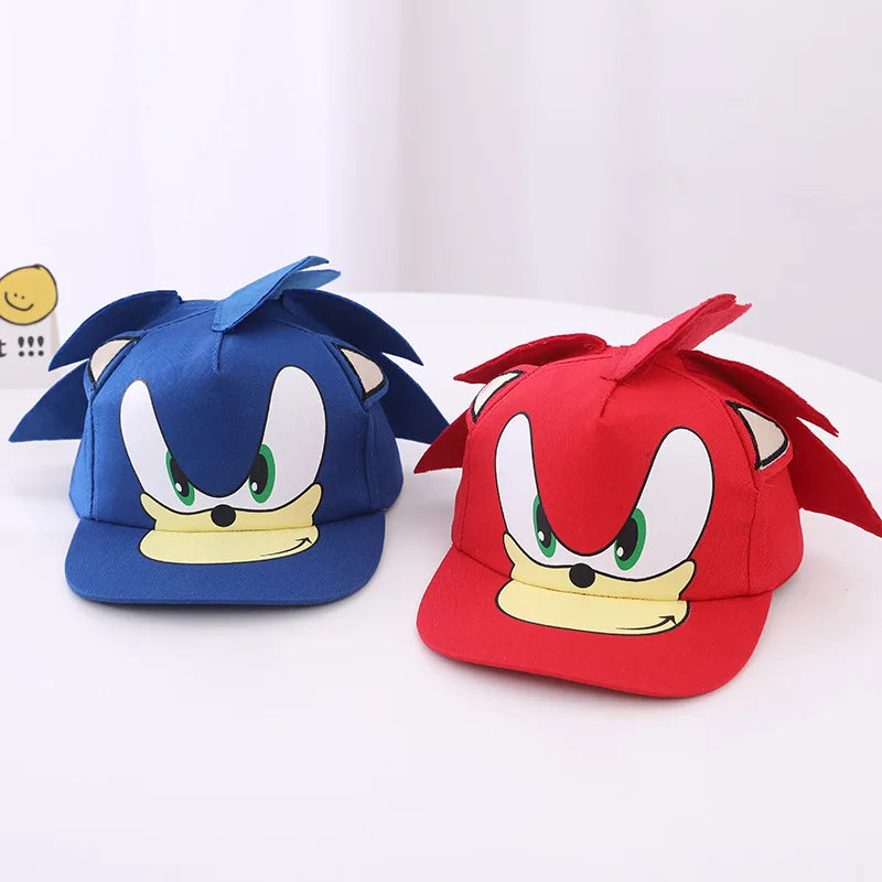 Children's Hat Sonic Baseball Cap Spring and Autumn New Cartoon Flat Brim Hat for Boys and Girls Super Sonic Mouse Hip-Hop Hat