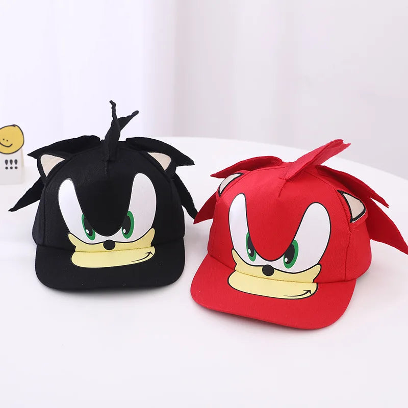 Children's Hat Sonic Baseball Cap Spring and Autumn New Cartoon Flat Brim Hat for Boys and Girls Super Sonic Mouse Hip-Hop Hat
