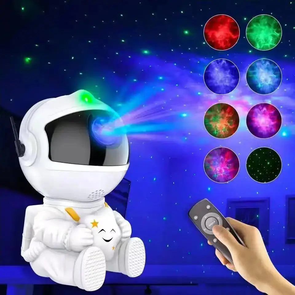 Proiettore LED Astronauta con Stelle e Galassie – Lampada Notturna con Proiezione del Cielo Stellato per Decorazione della Camera dei Bambini