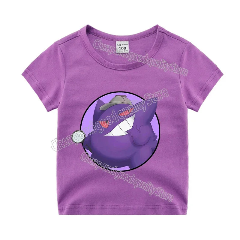 Pokemon Pikachu T Shirt Girl Boy Children Summer Clothes Baby Cotton Tee Shirts Kawaii Short Sleeve Kid Short Tops Anime Tees