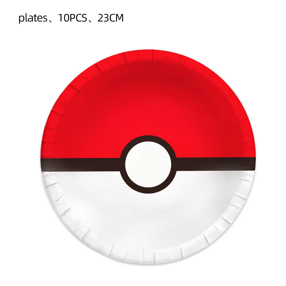 Pokemon Birthday Party Decor Disposable Tableware Cup Plate Napkin Tablecloth Pikachu Kids Baby Shower Party Supplies
