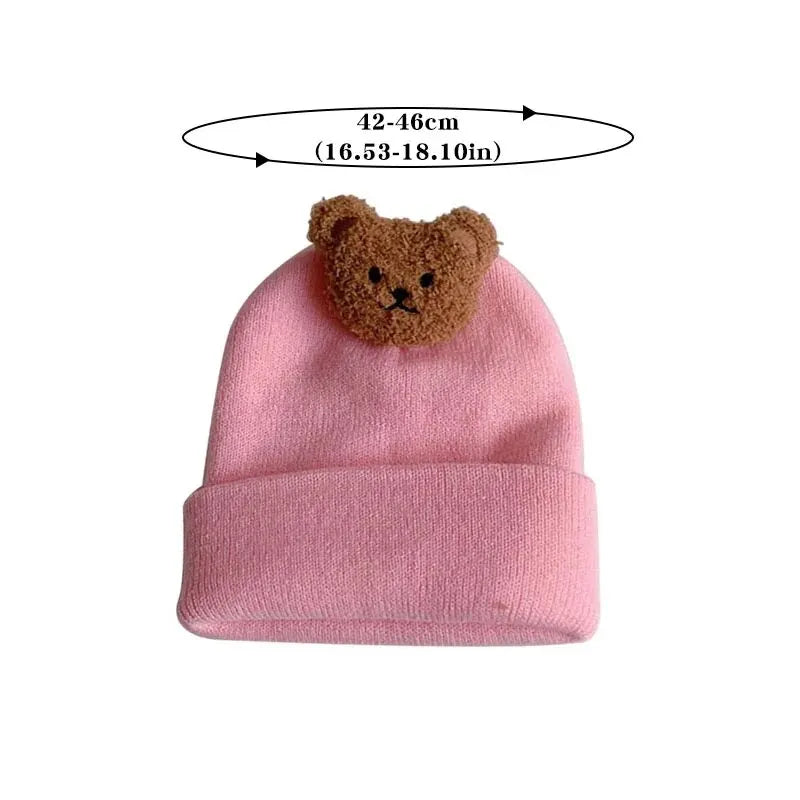 Cappellino per Bambini con Orsetto Cartone Animato – Cappello Invernale Morbido e Confortevole per Neonati e Bambini 1-3 anni