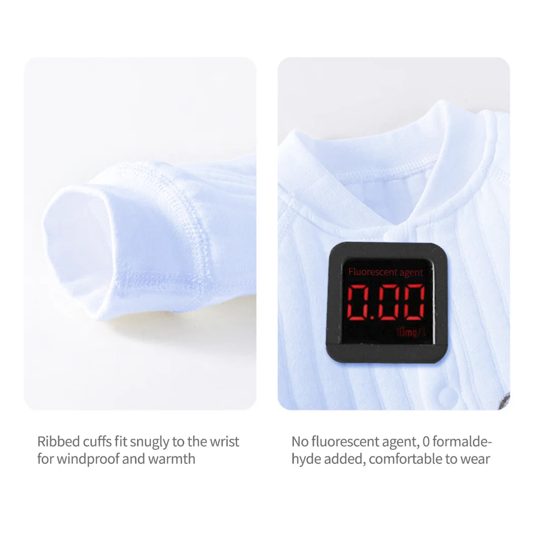 Body Neonato Bambino/a con Motivo Animale – Tuta in Cotone Invernale per Neonati 0-6M, Abbigliamento Caldo per Casa e All'aperto