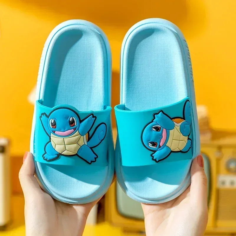 Pikachu Shoes Cartoon Slippers Kawaii Pokemon Sandals Boy Girls Neutral Bathroom Non-slip Flat Bedroom Aldult Shoes Gifts