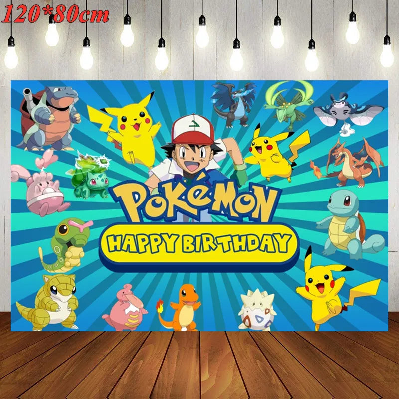 1Set Pokemon Balloon 32 Inch Number Foil Balloons 1st-9st Kids Pikachu Theme Birthday Party Decorations Baby Shower Globos Toy