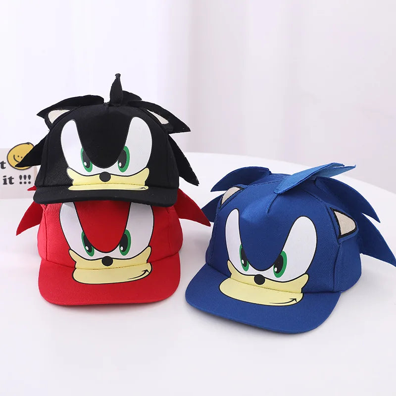 Children's Hat Sonic Baseball Cap Spring and Autumn New Cartoon Flat Brim Hat for Boys and Girls Super Sonic Mouse Hip-Hop Hat