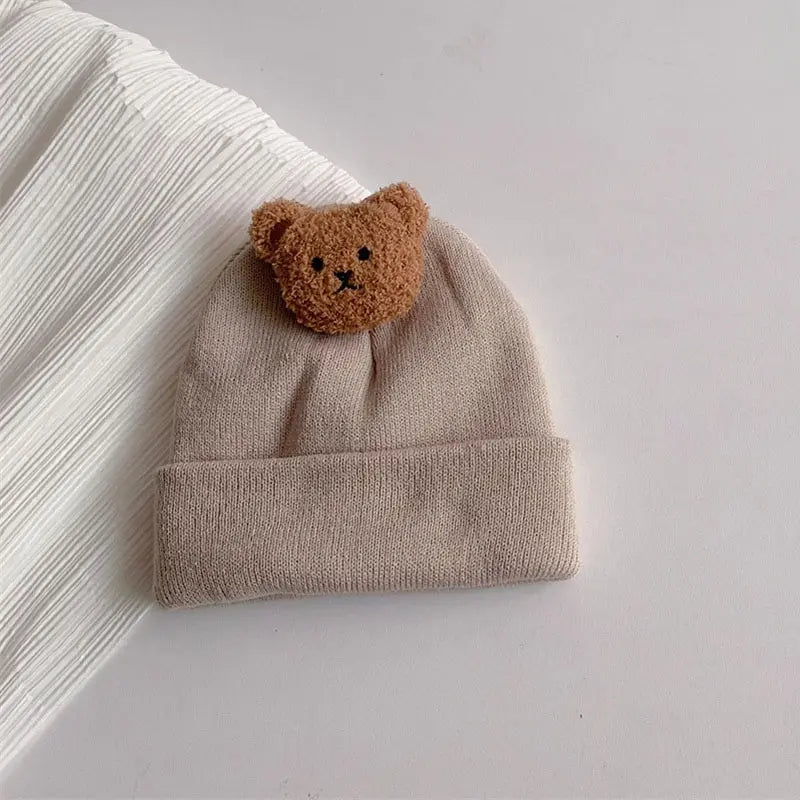 Cappellino per Bambini con Orsetto Cartone Animato – Cappello Invernale Morbido e Confortevole per Neonati e Bambini 1-3 anni
