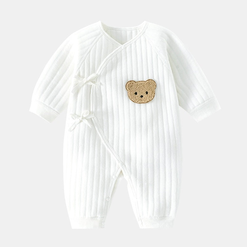 Body Neonato Bambino/a con Motivo Animale – Tuta in Cotone Invernale per Neonati 0-6M, Abbigliamento Caldo per Casa e All'aperto