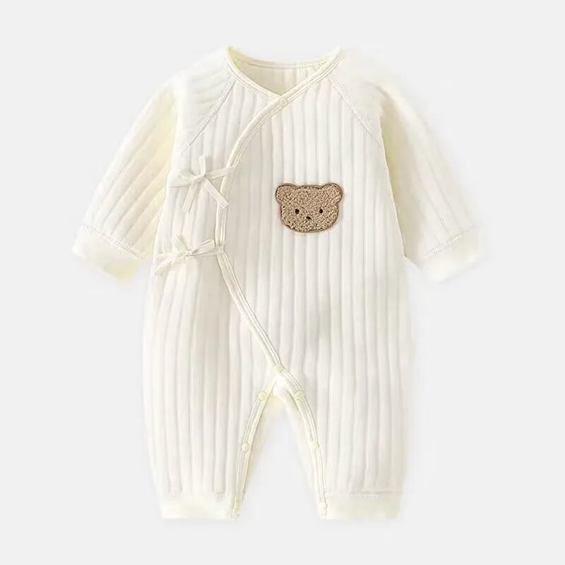Body Neonato Bambino/a con Motivo Animale – Tuta in Cotone Invernale per Neonati 0-6M, Abbigliamento Caldo per Casa e All'aperto