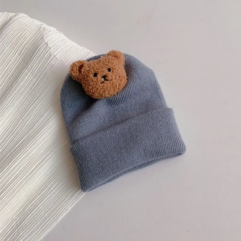 Cappellino per Bambini con Orsetto Cartone Animato – Cappello Invernale Morbido e Confortevole per Neonati e Bambini 1-3 anni