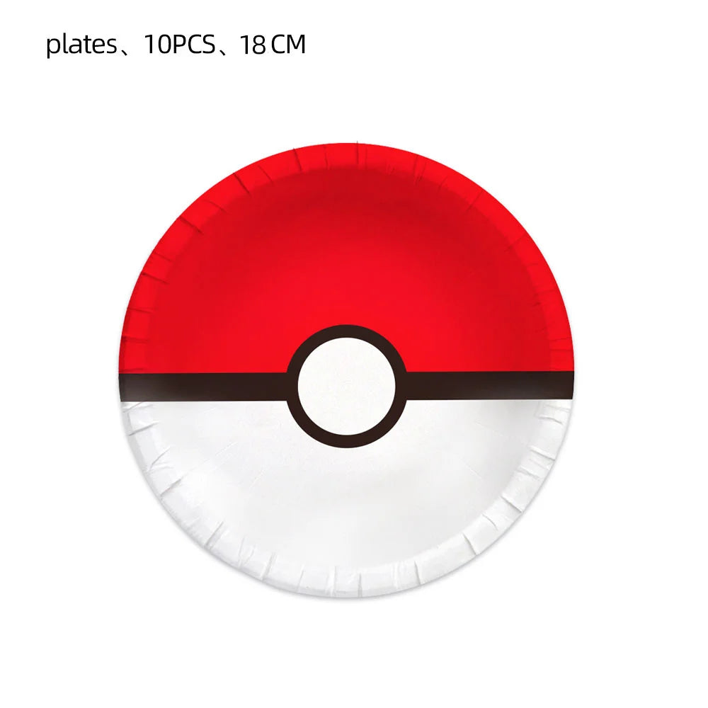 Pokemon Birthday Party Decor Disposable Tableware Cup Plate Napkin Tablecloth Pikachu Kids Baby Shower Party Supplies