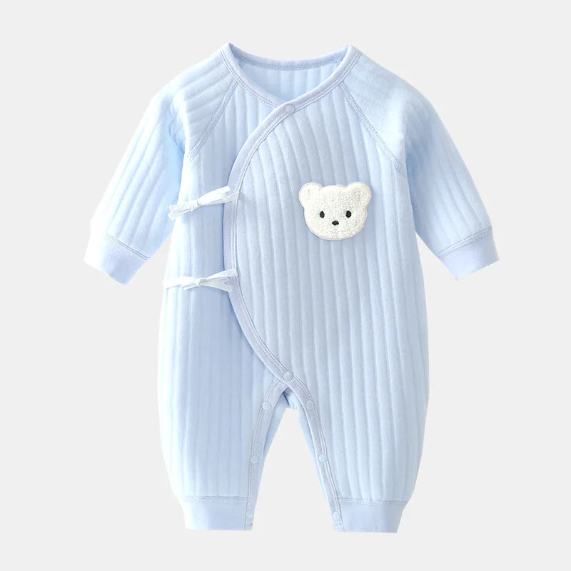 Body Neonato Bambino/a con Motivo Animale – Tuta in Cotone Invernale per Neonati 0-6M, Abbigliamento Caldo per Casa e All'aperto