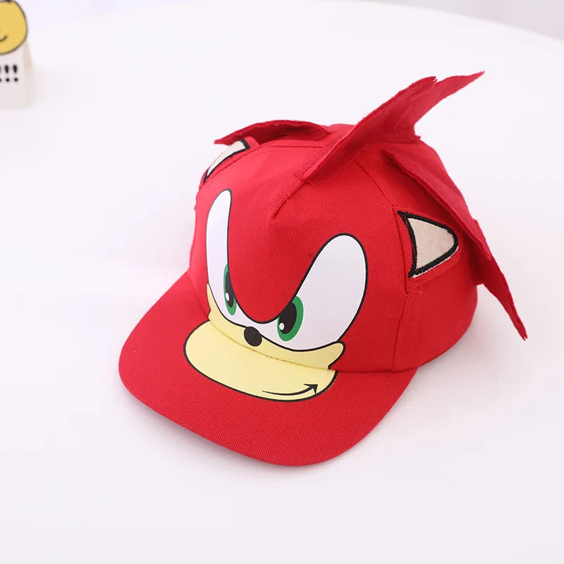 Children's Hat Sonic Baseball Cap Spring and Autumn New Cartoon Flat Brim Hat for Boys and Girls Super Sonic Mouse Hip-Hop Hat