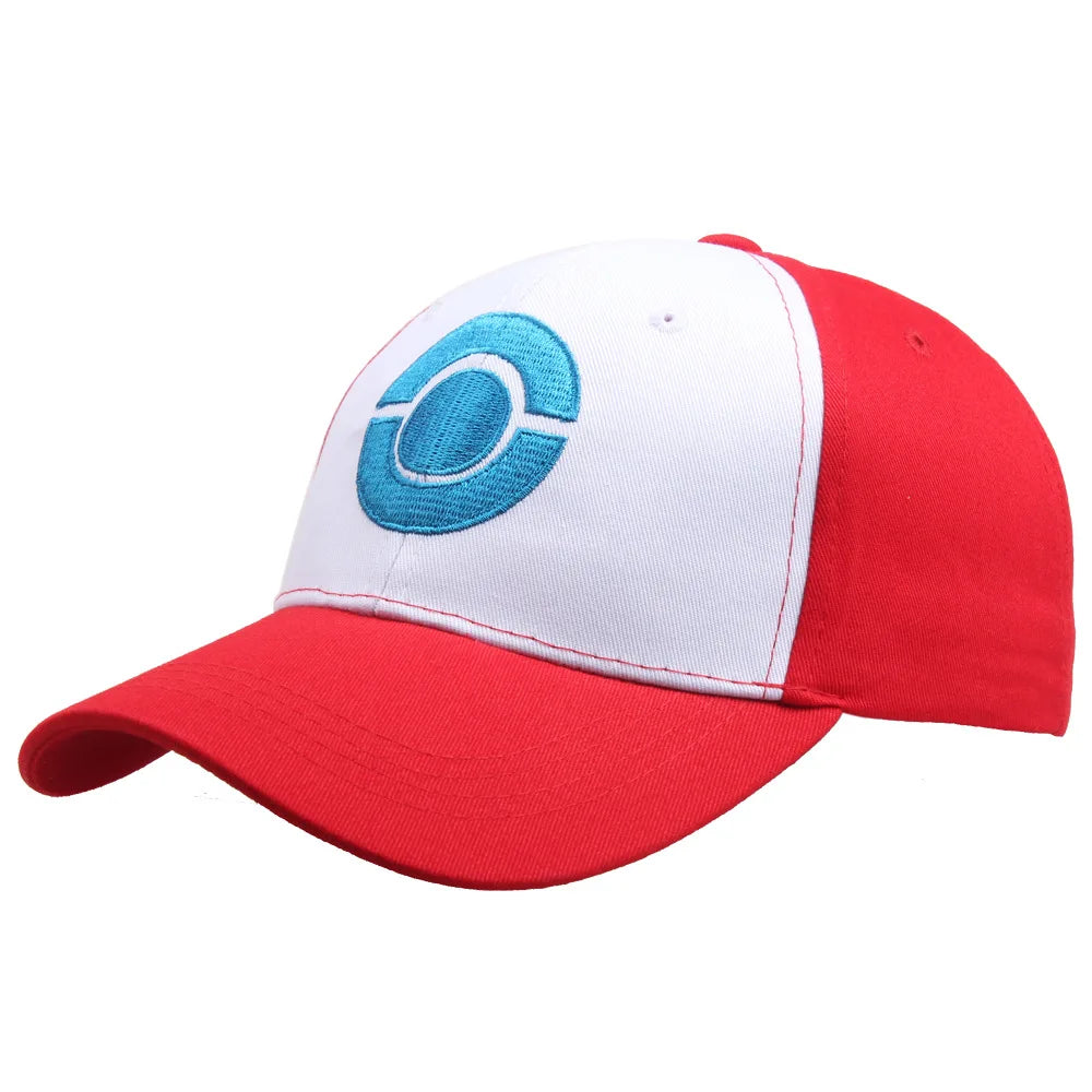 Pokemon Hats Anime Cartoon Cosplay Ash Ketchum Series Cartoon Hat Adjustable Child Baseball Cap Mesh Hats Halloween Gift