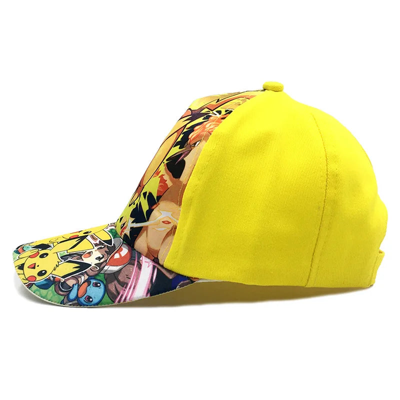New Pokemon Kawaii Pikachu Baseball Cap Children's Hat Boys Girls Sun Hat Cartoon Hip Hop Fashion Charm Hat Kids Gift