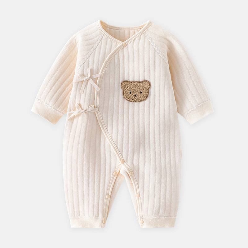 Body Neonato Bambino/a con Motivo Animale – Tuta in Cotone Invernale per Neonati 0-6M, Abbigliamento Caldo per Casa e All'aperto