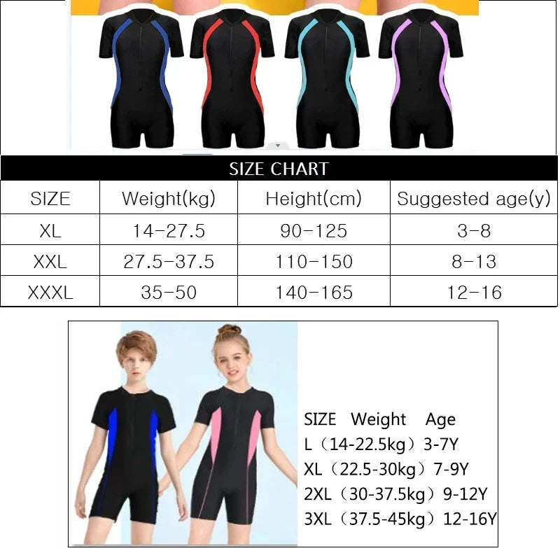 Costume da Bagno Unico per Bambini - Protezione Solare con Zip ☀️🌊