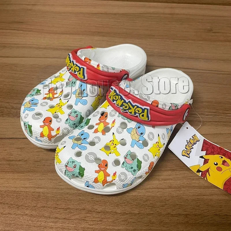 Pokemon Hole Sandals Pikachu Kawaii Squirtle Charmander Slippers Sandals Eva Anime Home Beach Shoes Summer Slippers Kids Gifts