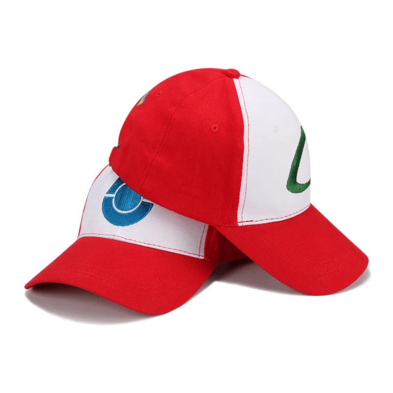 Pokemon Hats Anime Cartoon Cosplay Ash Ketchum Series Cartoon Hat Adjustable Child Baseball Cap Mesh Hats Halloween Gift