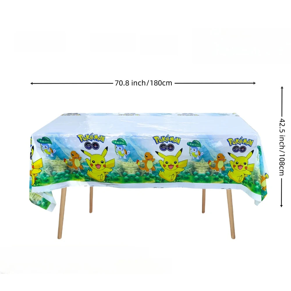 Pokemon Birthday Party Decor Disposable Tableware Cup Plate Napkin Tablecloth Pikachu Kids Baby Shower Party Supplies
