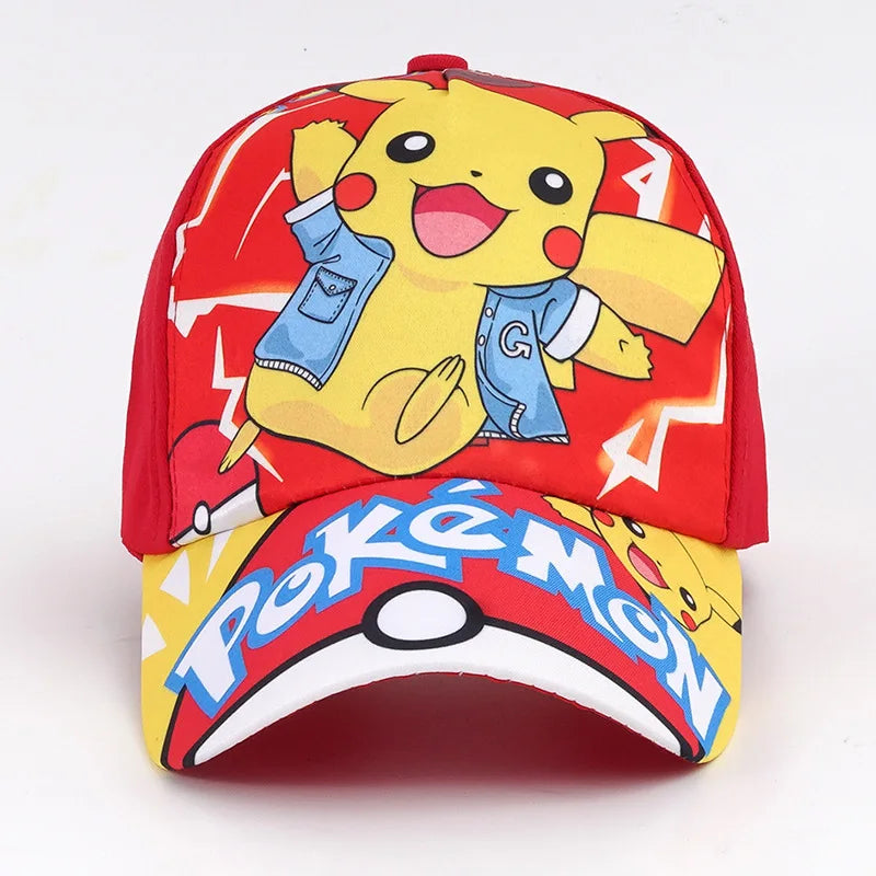 New Pokemon Kawaii Pikachu Baseball Cap Children's Hat Boys Girls Sun Hat Cartoon Hip Hop Fashion Charm Hat Kids Gift