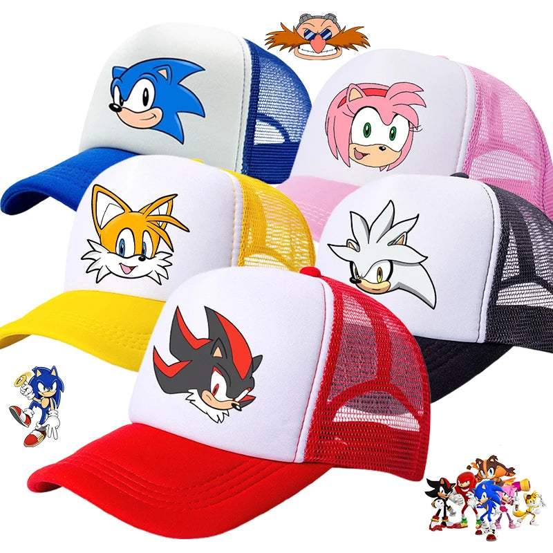 Soniced Boys Cute Baseball Cap Cute Anime Canvas Printed Hat Outdoor Street Casual Sunshade Summer Kids Adult Kawaii Party Gifts