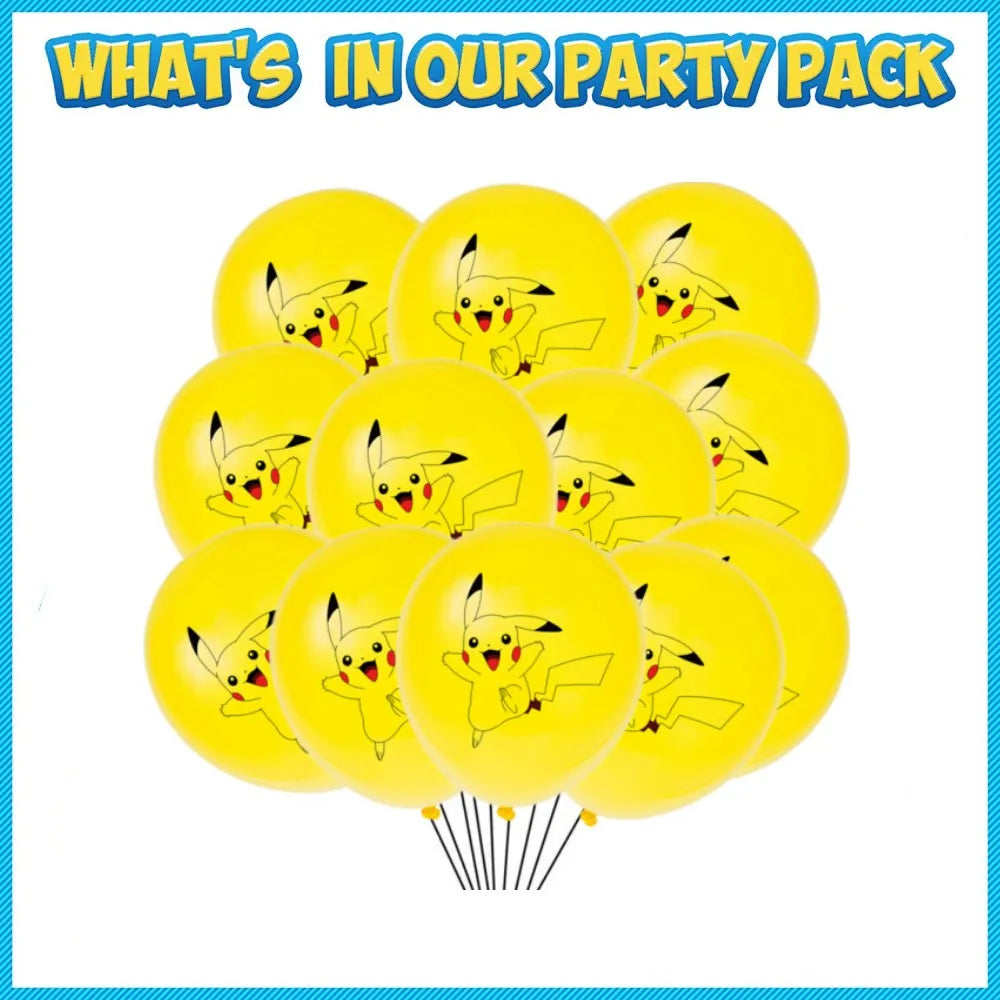 1Set Pokemon Balloon 32 Inch Number Foil Balloons 1st-9st Kids Pikachu Theme Birthday Party Decorations Baby Shower Globos Toy
