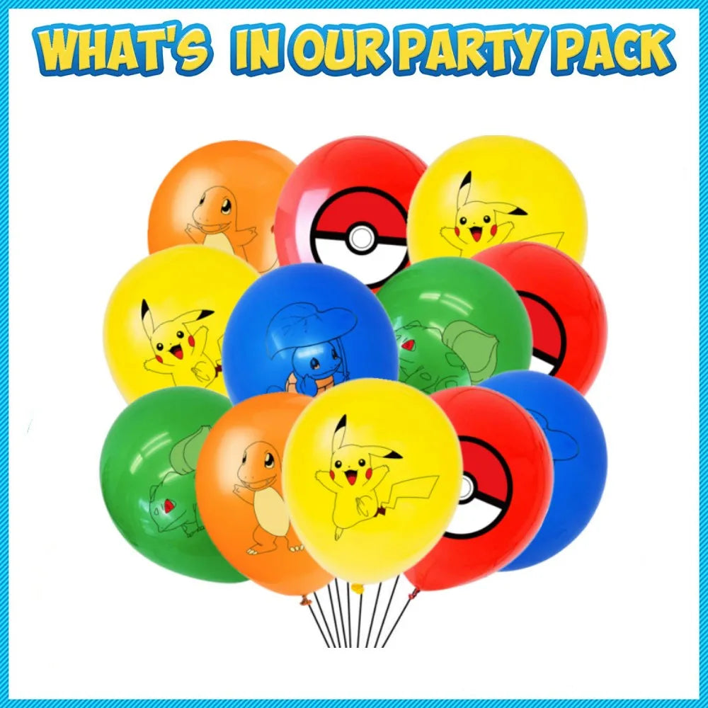 1Set Pokemon Balloon 32 Inch Number Foil Balloons 1st-9st Kids Pikachu Theme Birthday Party Decorations Baby Shower Globos Toy