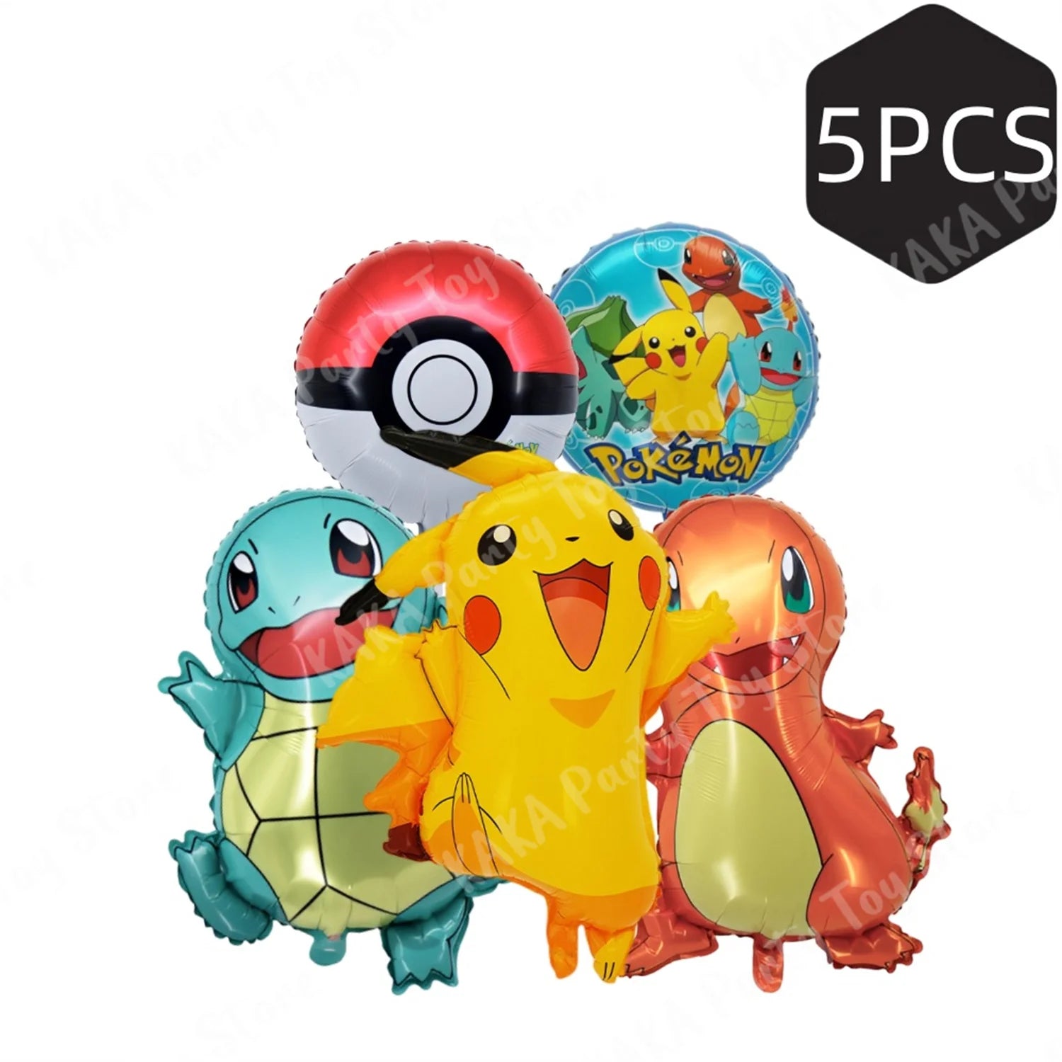 5Pcs/Set Pokemon Balloon Set Pikachu Charmander Cartoon Aluminum Foil Balloons Party Decoration Props Toy Anime Birthday Party