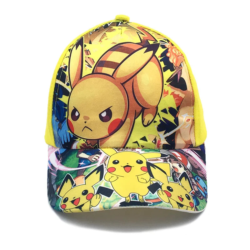 New Pokemon Kawaii Pikachu Baseball Cap Children's Hat Boys Girls Sun Hat Cartoon Hip Hop Fashion Charm Hat Kids Gift