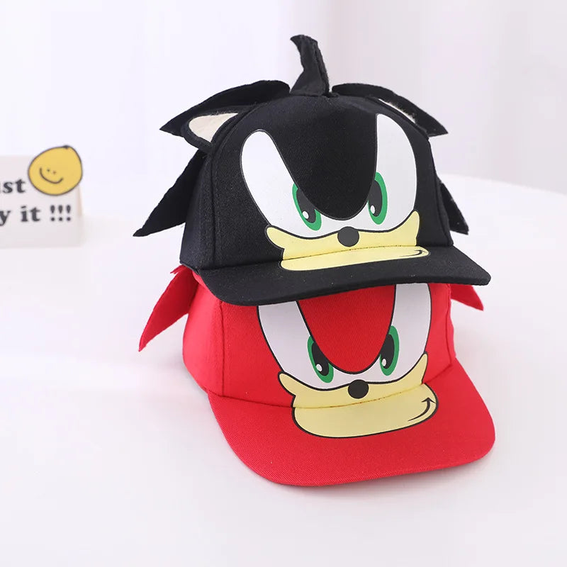 Children's Hat Sonic Baseball Cap Spring and Autumn New Cartoon Flat Brim Hat for Boys and Girls Super Sonic Mouse Hip-Hop Hat