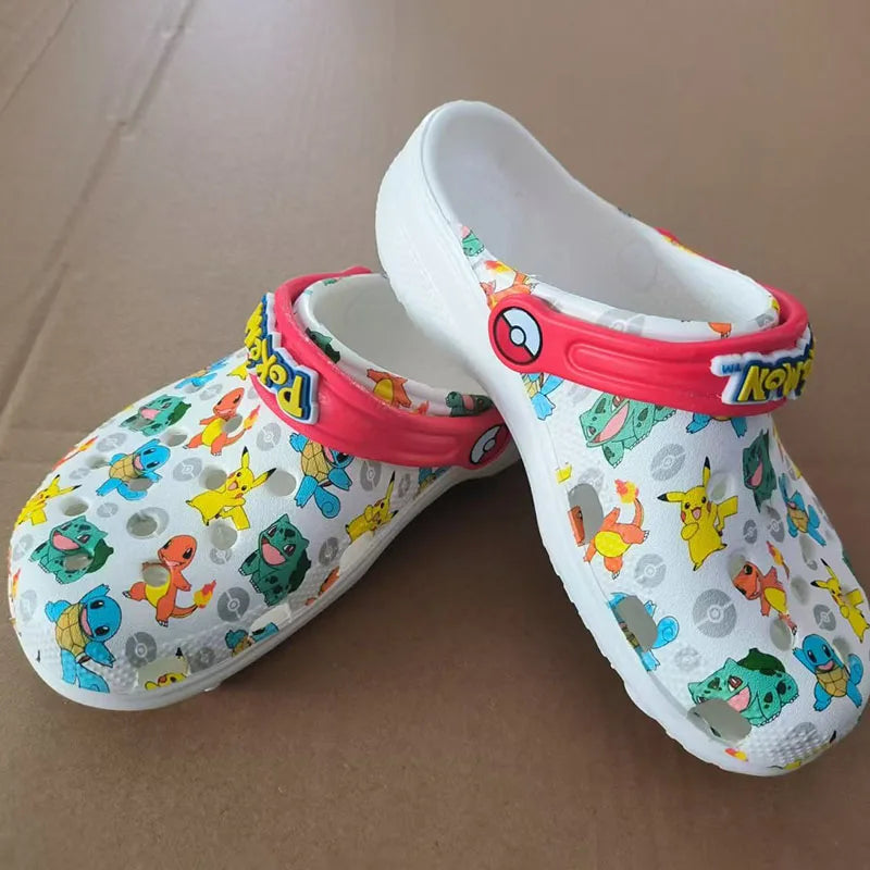 Pokemon Hole Sandals Pikachu Kawaii Squirtle Charmander Slippers Sandals Eva Anime Home Beach Shoes Summer Slippers Kids Gifts