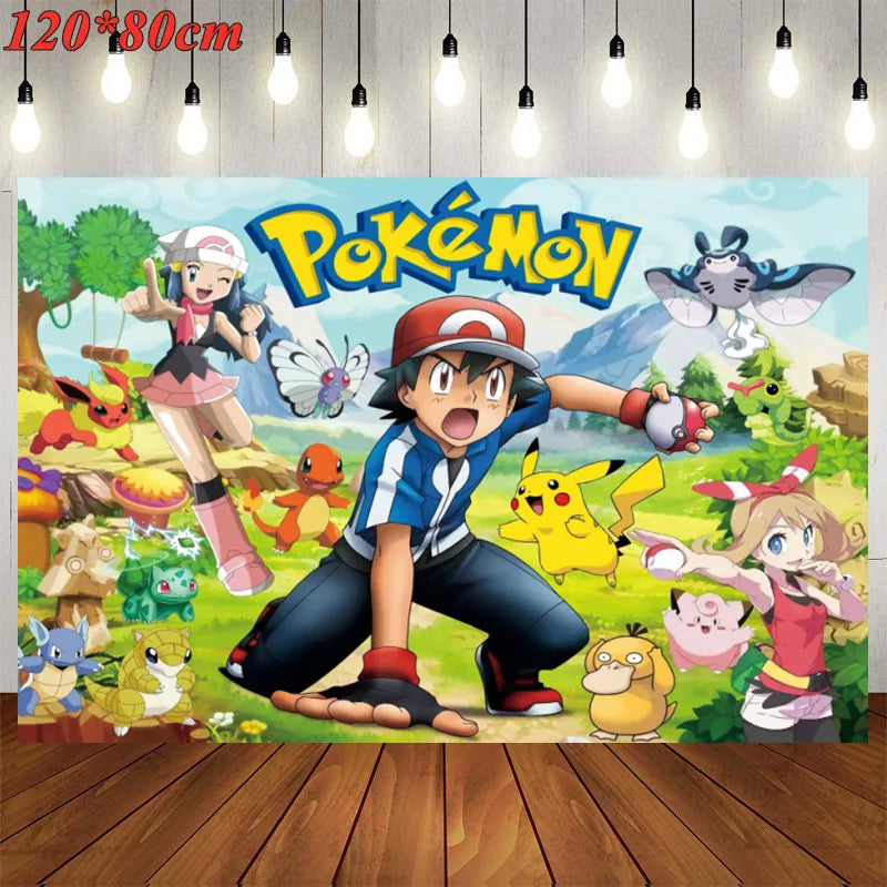 1Set Pokemon Balloon 32 Inch Number Foil Balloons 1st-9st Kids Pikachu Theme Birthday Party Decorations Baby Shower Globos Toy