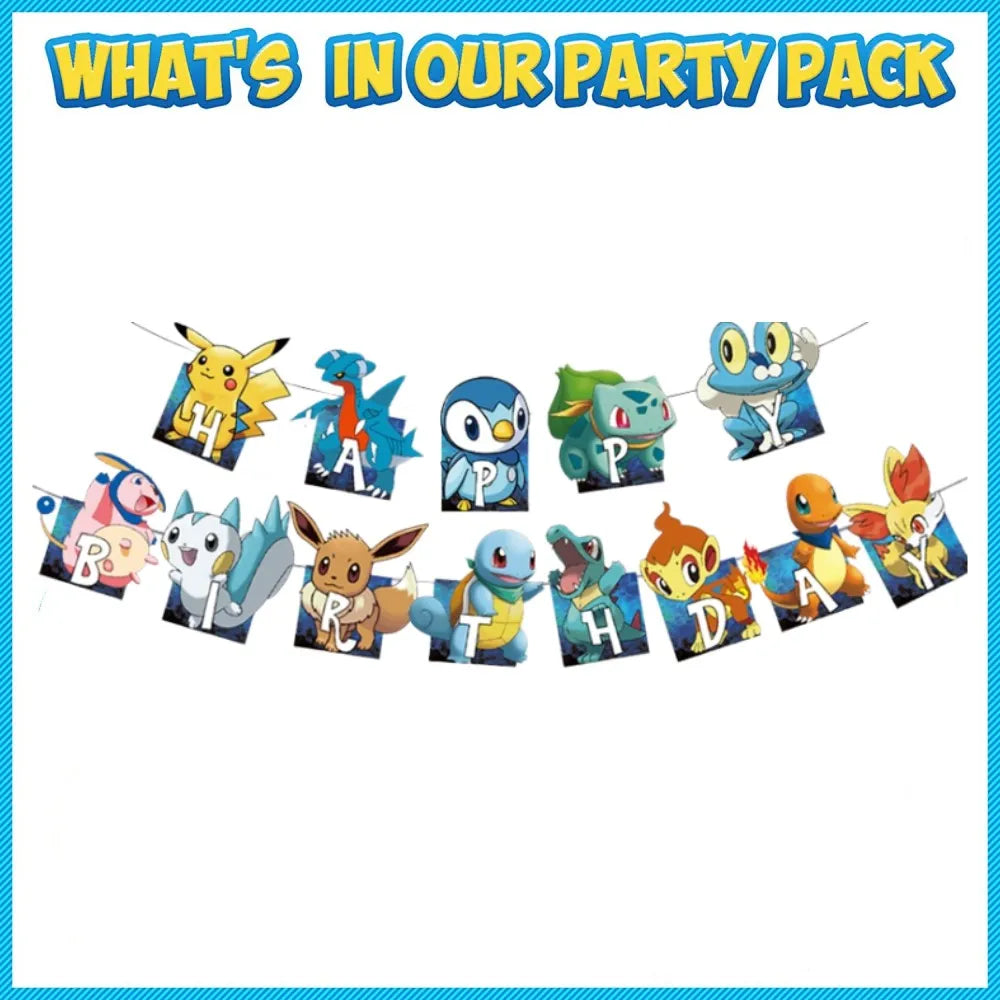 1Set Pokemon Balloon 32 Inch Number Foil Balloons 1st-9st Kids Pikachu Theme Birthday Party Decorations Baby Shower Globos Toy