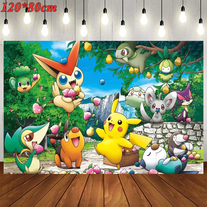 1Set Pokemon Balloon 32 Inch Number Foil Balloons 1st-9st Kids Pikachu Theme Birthday Party Decorations Baby Shower Globos Toy