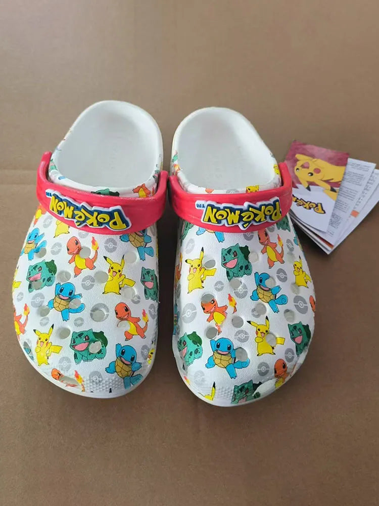 Pokemon Hole Sandals Pikachu Kawaii Squirtle Charmander Slippers Sandals Eva Anime Home Beach Shoes Summer Slippers Kids Gifts