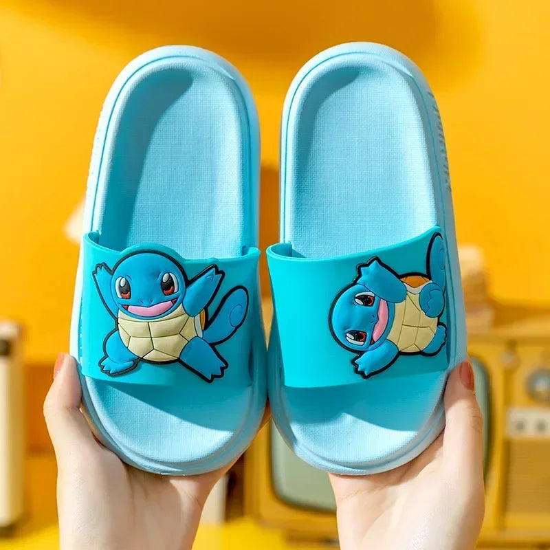 Pikachu Shoes Cartoon Slippers Kawaii Pokemon Sandals Boy Girls Neutral Bathroom Non-slip Flat Bedroom Aldult Shoes Gifts