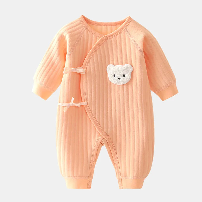 Body Neonato Bambino/a con Motivo Animale – Tuta in Cotone Invernale per Neonati 0-6M, Abbigliamento Caldo per Casa e All'aperto