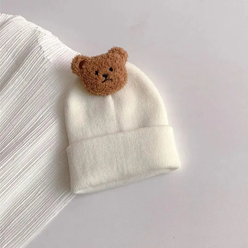 Cappellino per Bambini con Orsetto Cartone Animato – Cappello Invernale Morbido e Confortevole per Neonati e Bambini 1-3 anni