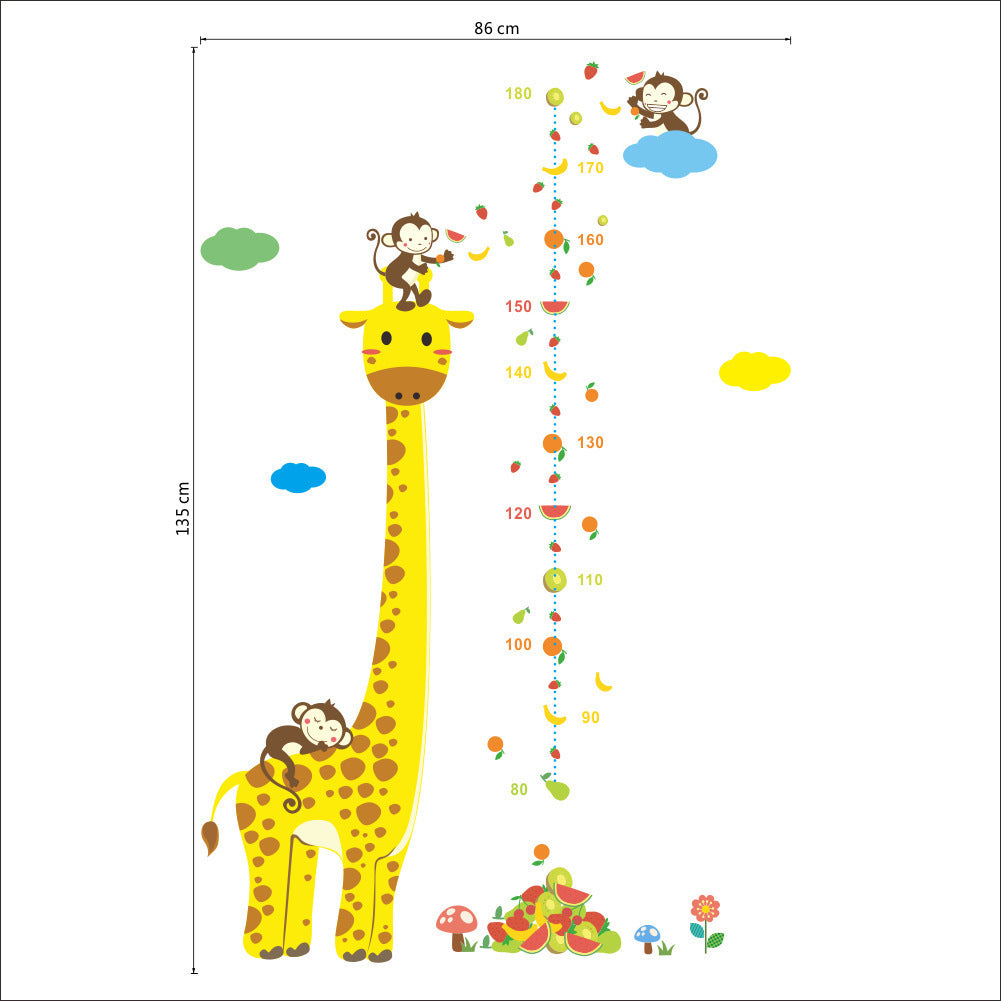 Adesivi Murali con Grafico dell'Altezza - Giraffa Righello per Misurare l'Altezza