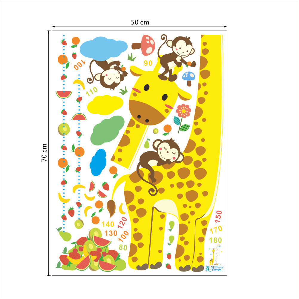 Adesivi Murali con Grafico dell'Altezza - Giraffa Righello per Misurare l'Altezza