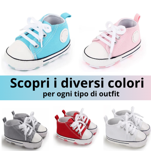 Scarpe per Neonato – Sneakers in Tela Classiche per i Primi Passi