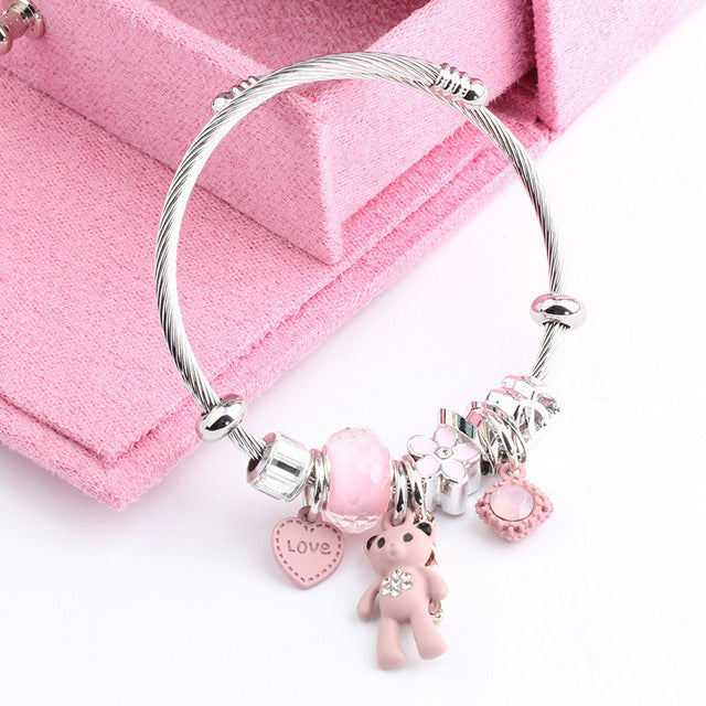 Braccialetto orsetto rosa